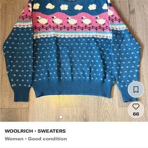 Woolrich Women's Blue and Pink Sweater